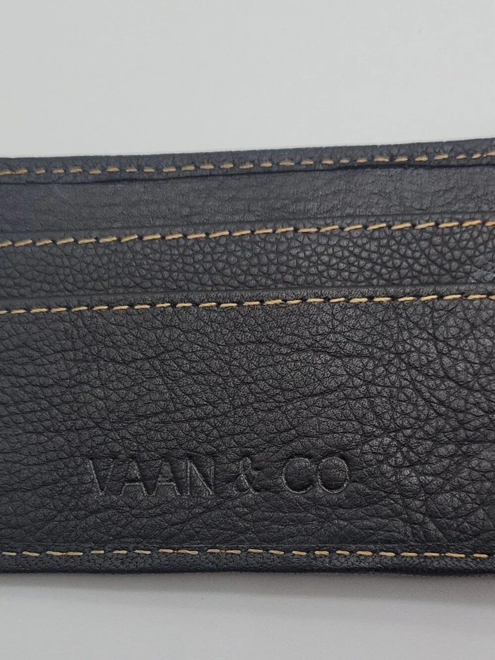 VAAN & CO. Black Bifold Men's Wallet with ID Window, Card Slots, Money Clip